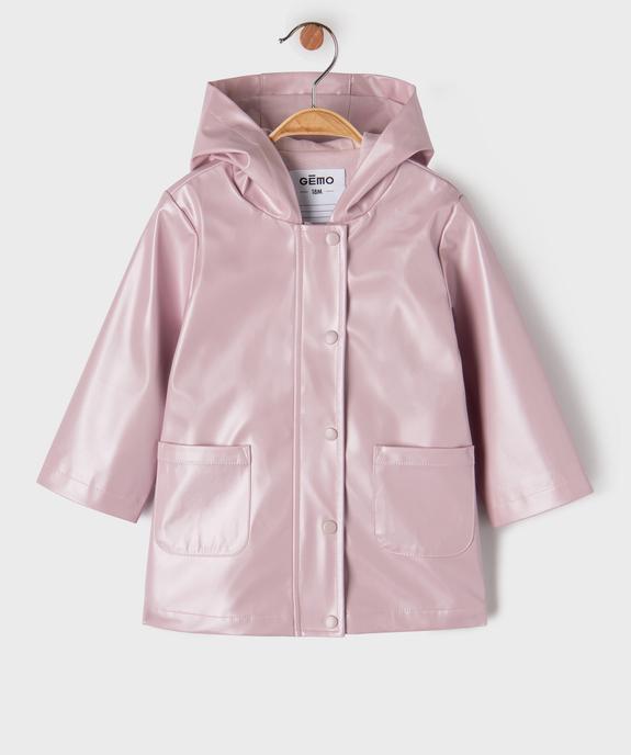 Imperméable à capuche en matière déperlante irisée bébé fille - Les Produits Malins vue1 - GEMO(BEBE DEBT) - GEMO
