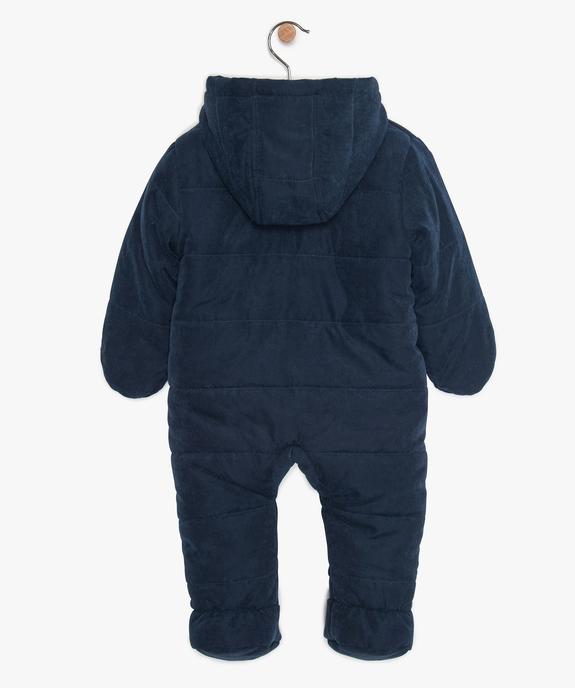 Combinaison pilote bébé garçon avec capuche et moufles  vue3 - GEMO 4G BEBE - GEMO