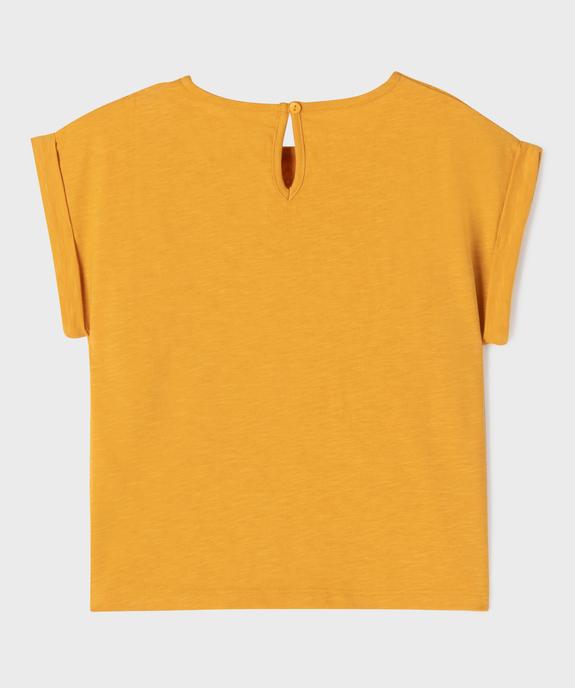 Tee-shirt manches courtes loose à plastron fille vue3 - GEMO 4G FILLE - GEMO