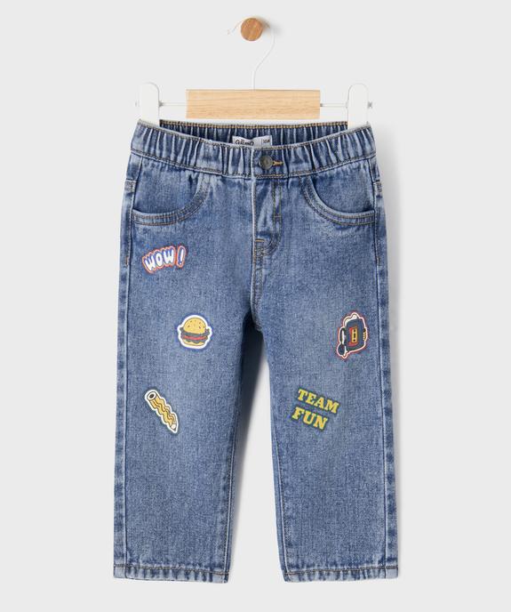 Jean à motifs streetwear avec taille ajustable bébé garçon  vue1 - GEMO(BEBE DEBT) - GEMO