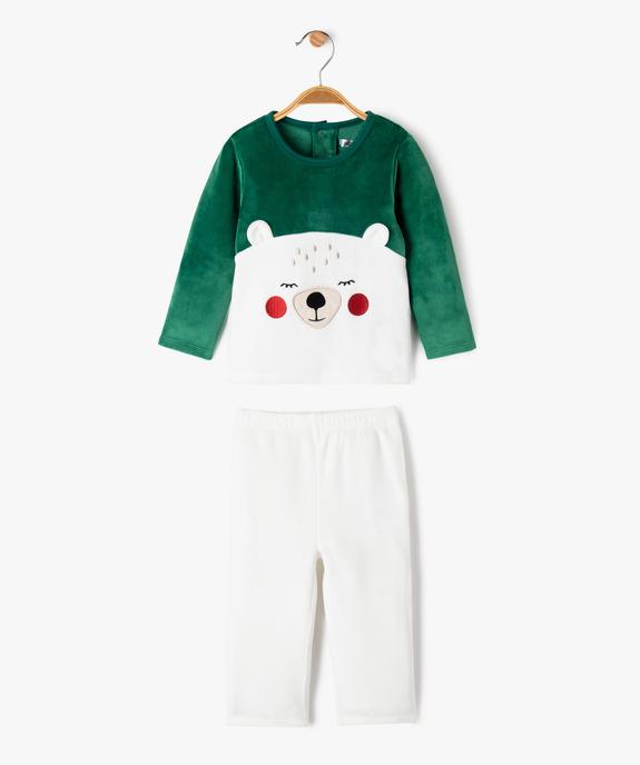 Pyjama en velours 2 pièces motif Noël bébé garçon vue1 - GEMO(BB COUCHE) - GEMO