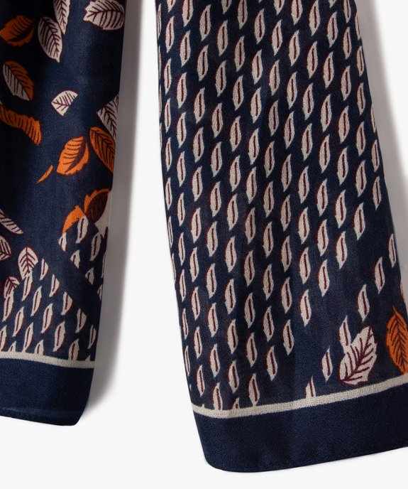 Foulard à motif feuillage femme vue2 - GEMO 4G FEMME - GEMO