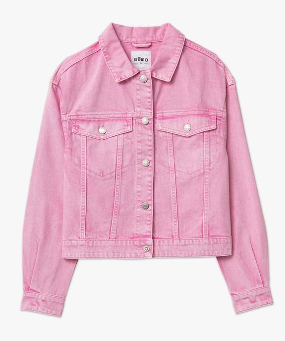 Veste femme en toile denim délavée coupe ample vue4 - GEMO(FEMME PAP) - GEMO