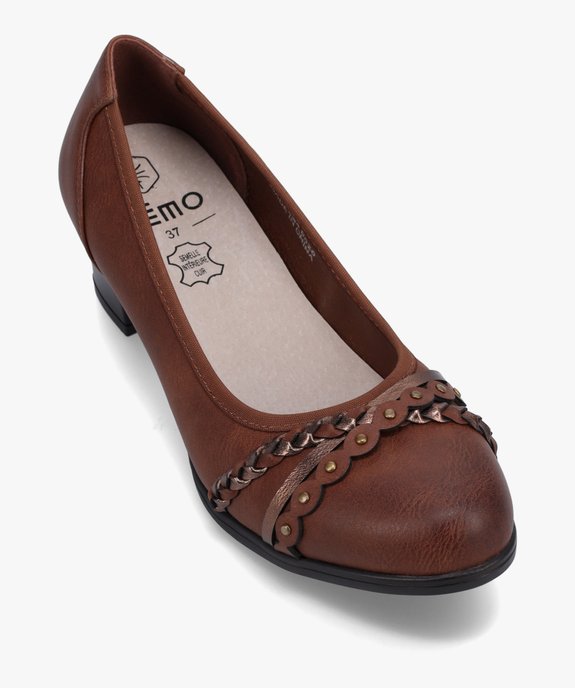 Escarpins femme à talon carré et brides fantaisie vue5 - GEMO(URBAIN) - GEMO