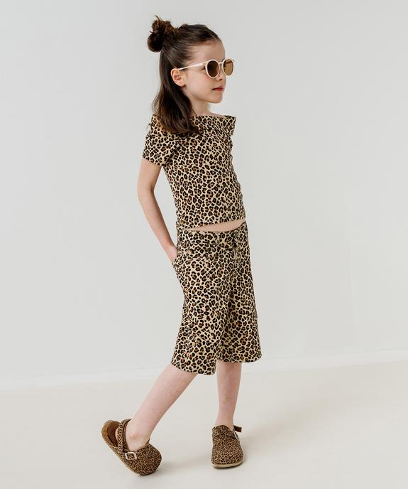 Tee-shirt manches courtes avec col Bardot fille vue5 - GEMO 4G FILLE - GEMO