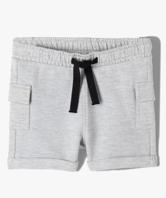 Short bébé garçon en maille texturée et ceinture élastique vue1 - GEMO(BEBE DEBT) - GEMO