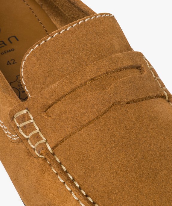 Mocassins homme dessus et intérieur cuir avec surpiqûres vue6 - GEMO (HOMME) - GEMO