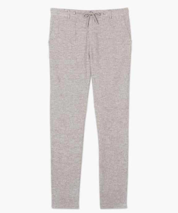 Pantalon homme 55% lin coupe droite vue4 - GEMO (HOMME) - GEMO