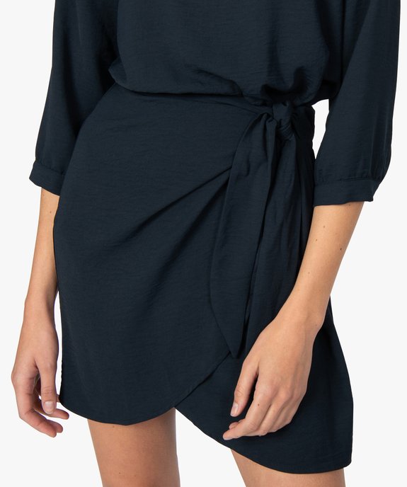 Robe femme unie avec bas forme portefeuille vue2 - GEMO(FEMME PAP) - GEMO