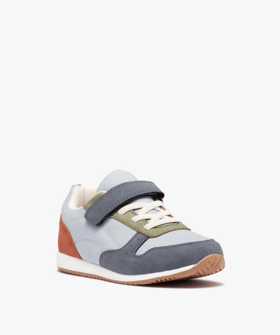 Baskets garçon casual dessus en denim et suédine vue2 - GEMO (ENFANT) - GEMO