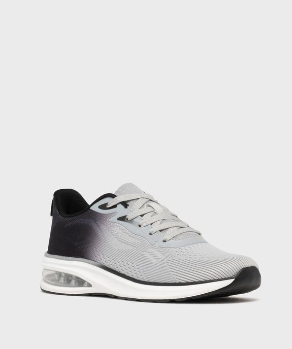 Baskets en toile bicolores avec semelle à bulle d’air homme - 5 Miles vue2 - 5 MILES - GEMO