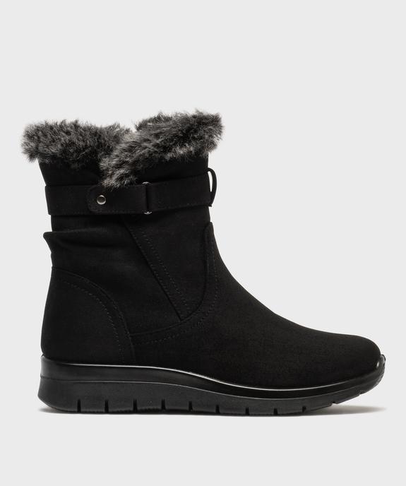 Boots fourrées en suédine à fermeture zippée femme vue1 - G'FLEX - GEMO