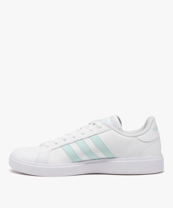 Baskets femme unies à bandes colorées avec lacets – Adidas vue3 - ADIDAS - GEMO