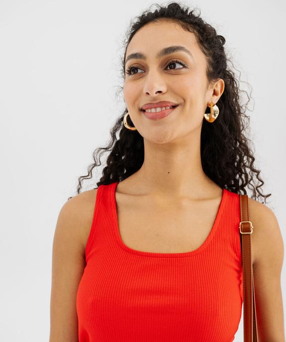 Robe courte à bretelles moulantes en maille côtelée femme vue2 - GEMO(FEMME PAP) - GEMO