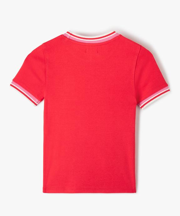 Tee-shirt fille à manches courtes et détails sport rétro vue3 - GEMO (JUNIOR) - GEMO