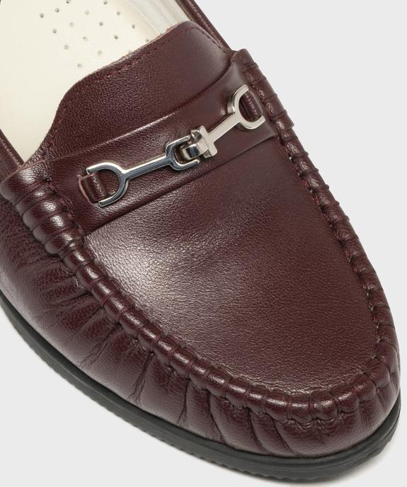 Mocassins confort dessus cuir et talon compensé femme vue6 - G'FLEX - GEMO