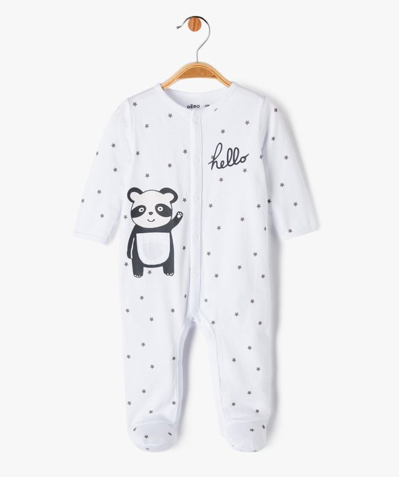 Pyjama bébé en jersey pressionné devant motifs panda et étoiles vue1 - GEMO 4G BEBE - GEMO