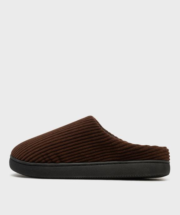 Chaussons mules en velours côtelé à doublure fourrée homme vue3 - GEMO(HOMWR HOM) - GEMO