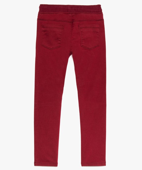 Pantalon garçon ultra résistant en toile extensible avec taille en bord côte vue2 - GEMO (ENFANT) - GEMO