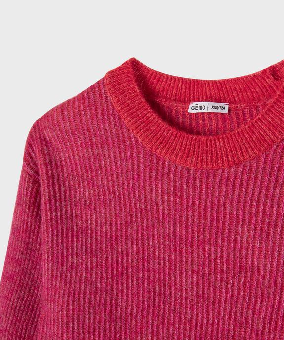 Pull court col rond ado fille vue2 - GEMO (JUNIOR) - GEMO