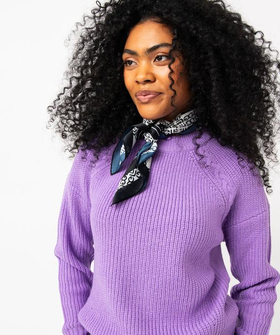 Pull en grosse maille à col rond femme vue2 - GEMO(FEMME PAP) - GEMO