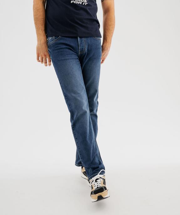 Jean regular en coton extensible et délavé homme vue1 - GEMO 4G HOMME - GEMO