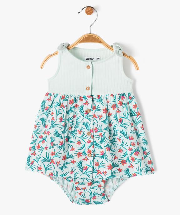Ensemble 2 pièces bébé fille robe et culotte en coton vue1 - GEMO(BB COUCHE) - GEMO