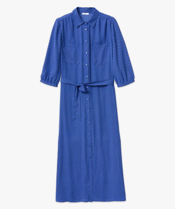 Robe chemise longue à manches 3/4 femme vue4 - GEMO 4G FEMME - GEMO