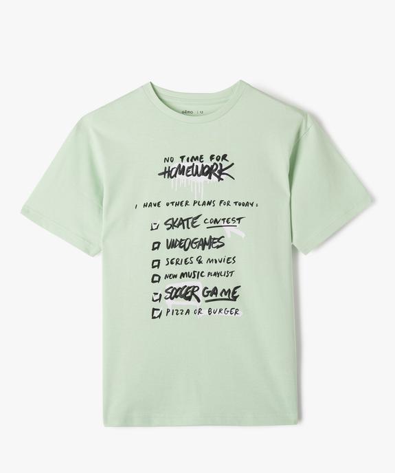 Tee-shirt à manches courtes coupe oversize inscription skate garçon vue1 - GEMO 4G GARCON - GEMO