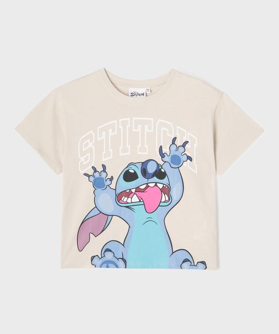 Tee-shirt manches courtes oversize à motif Stitch fille - Disney vue1 - LILO & STITCH - GEMO