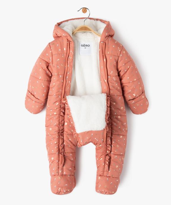Combinaison pilote à capuche et moufles doublure fourrure imitation bébé - GEMO 4G BEBE Combinaison pilote à capuche et moufles doublure fourrure imitation bébé vue2 - GEMO 4G BEBE - GEMO