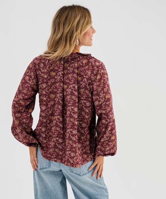 Blouse manches longues en viscose fleurie femme vue3 - GEMO 4G FEMME - GEMO