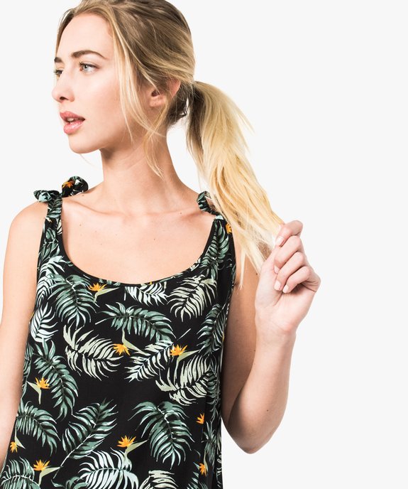Robe imprimée à bretelles nouées vue2 - GEMO(FEMME PAP) - GEMO