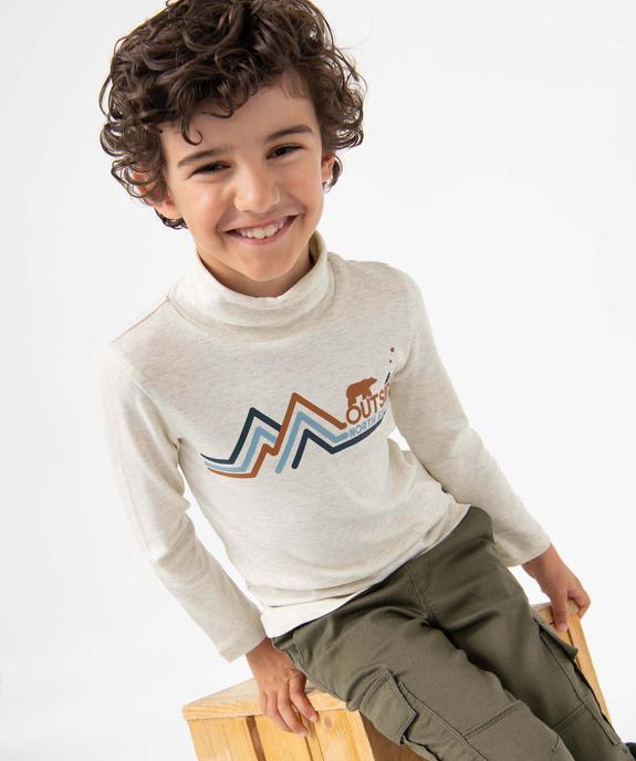 Tee-shirt garçon imprimé à manches longues et col roulé vue1 - GEMO (ENFANT) - GEMO