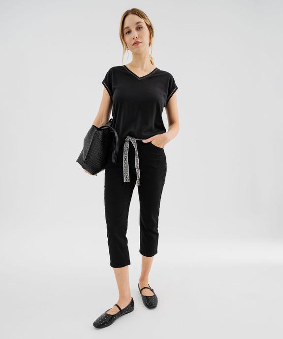 Tee-shirt à manches courtes avec finitions scintillantes femme vue9 - GEMO 4G FEMME - GEMO