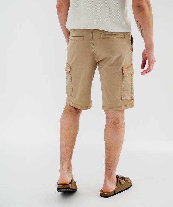 Bermuda cargo coupe regular en twill de coton stretch homme vue3 - GEMO 4G HOMME - GEMO