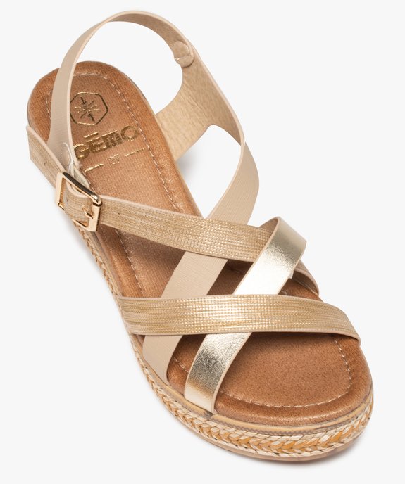 Sandales femme compensées à brides brillantes vue5 - GEMO(URBAIN) - GEMO