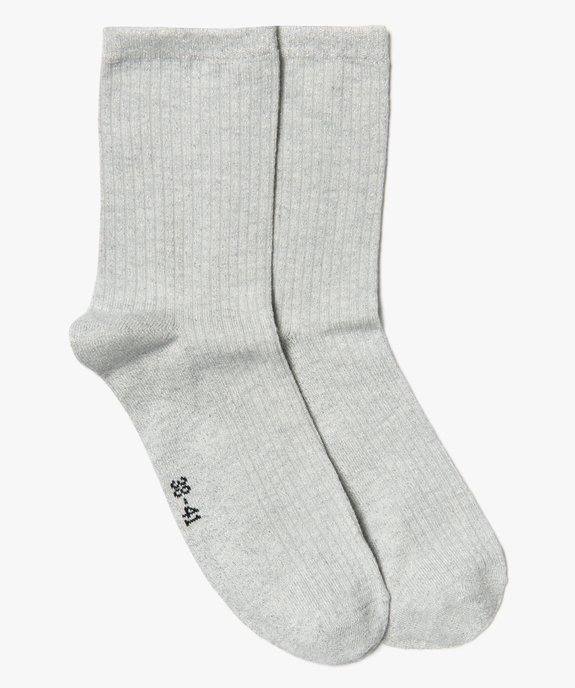 Chaussettes femme unies pailletées  vue1 - GEMO(HOMWR FEM) - GEMO