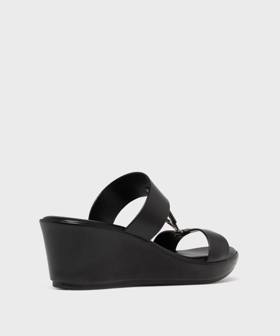 Mules à talon compensé et larges brides fantaisie femme vue4 - VALENTINA BALDA - GEMO