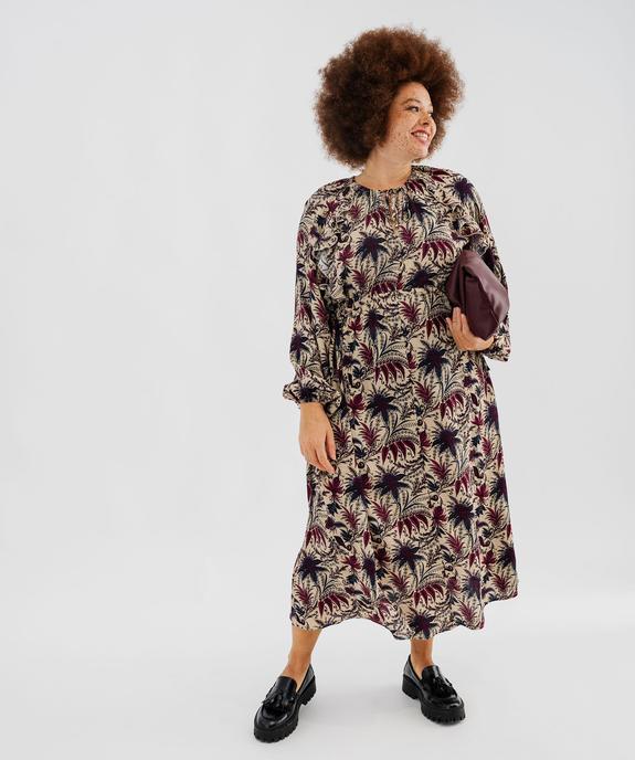 Robe fluide imprimée avec volants femme grande taille vue2 - GEMO (G TAILLE) - GEMO