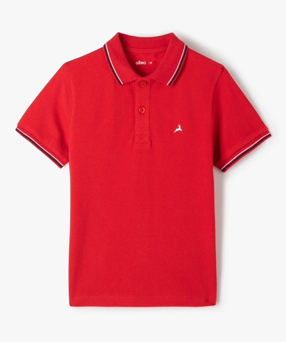 Polo garçon à manches courtes et fines rayures vue1 - GEMO (ENFANT) - GEMO