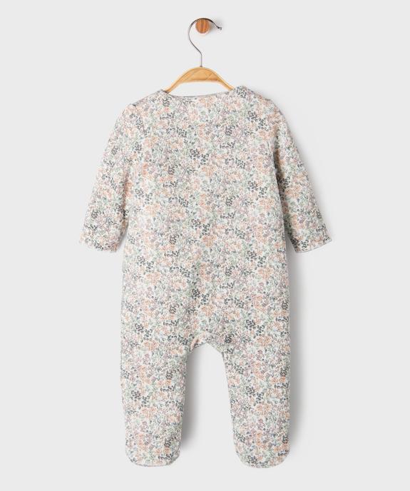 Pyjama en velours fleuri à ouverture devant bébé vue3 - GEMO 4G BEBE - GEMO