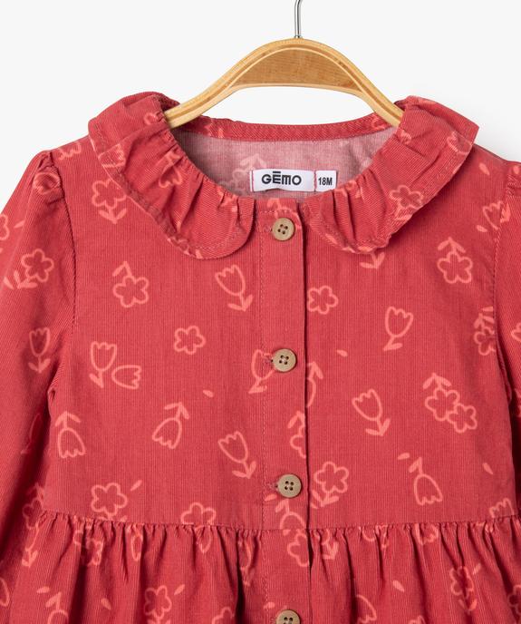 Robe en velours fines côtes bébé fille vue2 - GEMO(BEBE DEBT) - GEMO