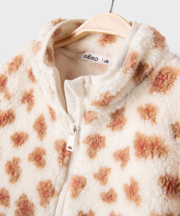 Sweat zippé en sherpa bébé fille vue3 - GEMO(BEBE DEBT) - GEMO