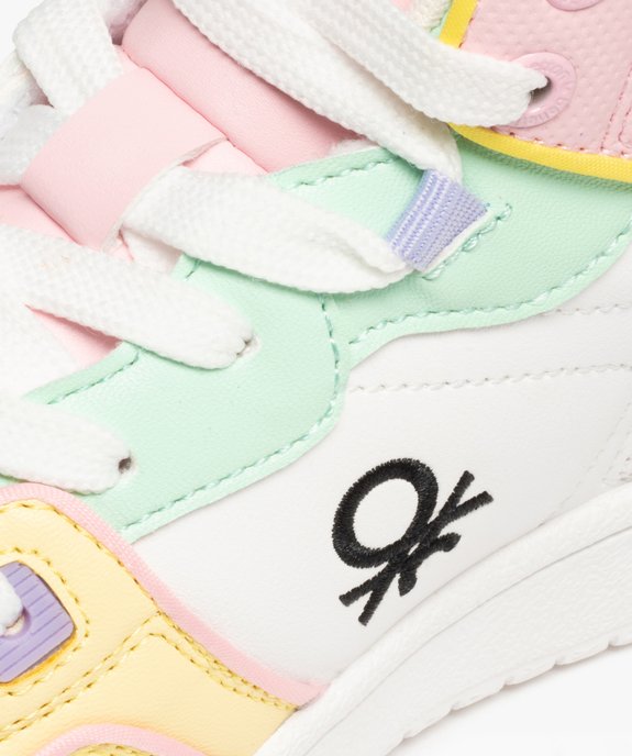 Baskets fille mid-cut multicolores à lacets et zip - Benetton vue6 - BENETTON - GEMO