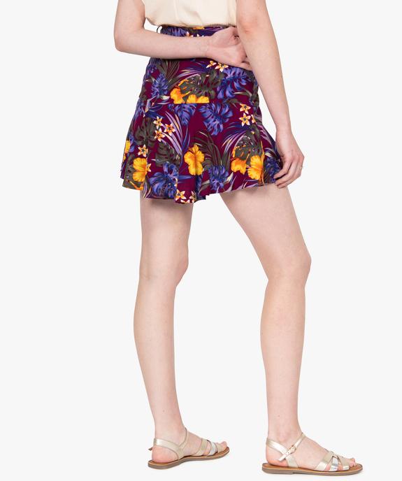 Jupe-short femme fluide motif fleuri vue4 - GEMO(FEMME PAP) - GEMO