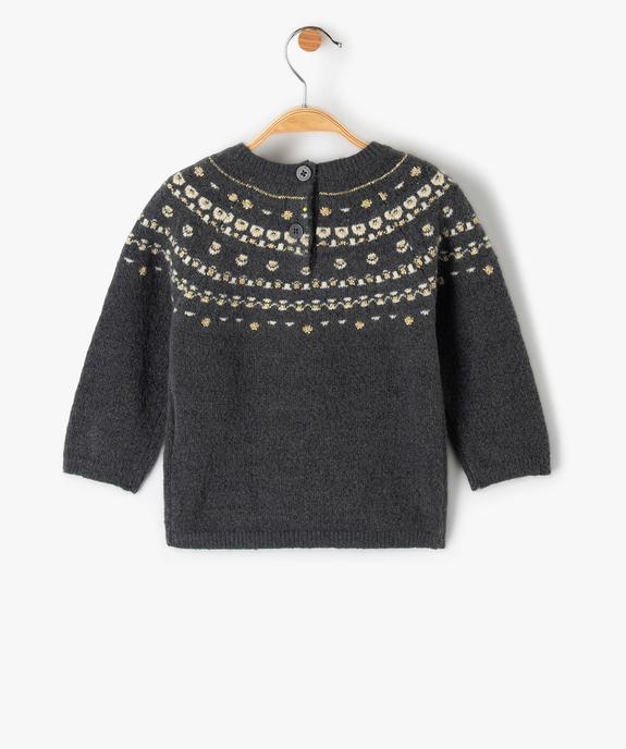 Pull de Noël bébé fille à motifs pailletés - LuluCastagnette vue4 - LULUCASTAGNETTE - GEMO
