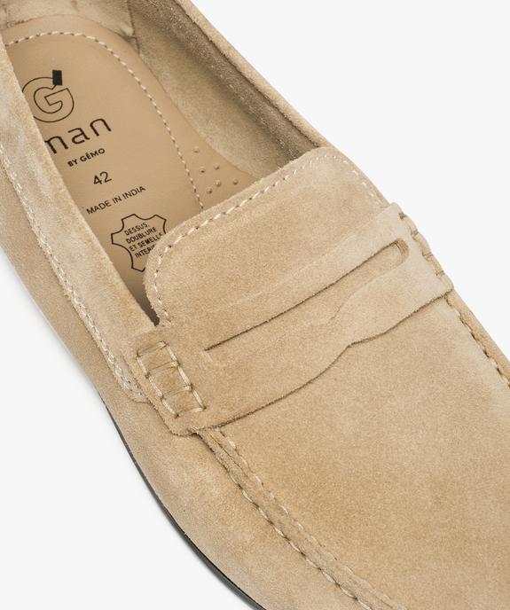 Mocassins homme dessus et intérieur cuir avec surpiqûres vue6 - GEMO (HOMME) - GEMO