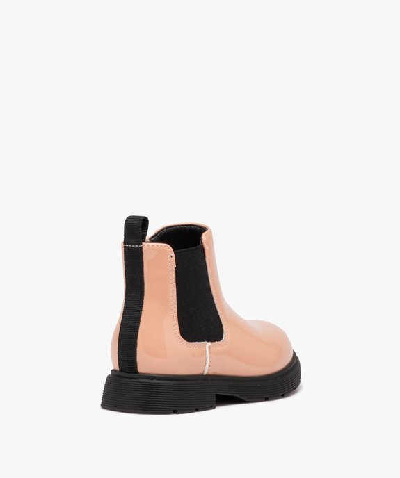 Bottes fille Chelsea vernies à zip vue4 - GEMO (ENFANT) - GEMO
