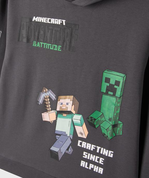 Sweat à capuche avec motifs jeu vidéo garçon - Minecraft vue2 - MINECRAFT - GEMO